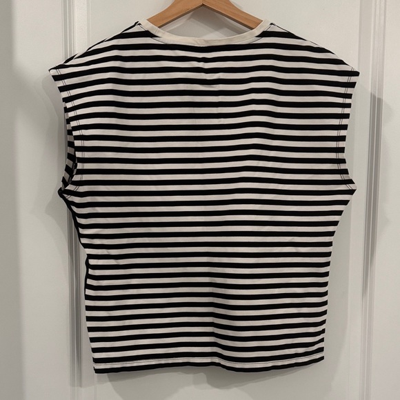 Tommy Hilfiger Black and White Striped Muscle Tee - Picture 5 of 5